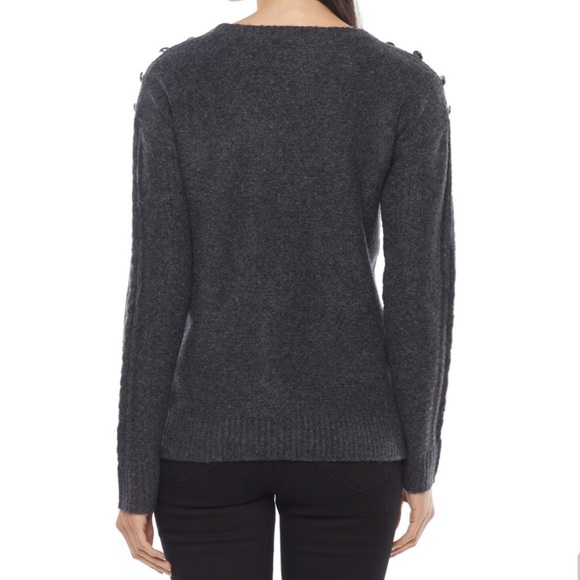 Liz Claiborne Womens Pullover Sweater Charcoal Gray - Picture 3 of 5